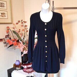 NWT Woman's Navy Blue Cardigan Knit Lightweight Ladies Sweater Outerwear